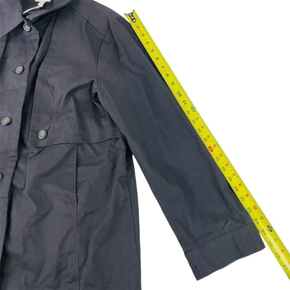 Garnet Hill Organic Cotton Trench Coat Womens Size 16 Gray Water Resistant NWT - Picture 6 of 8